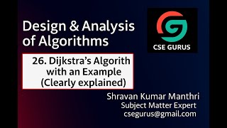 26. Dijkstra's Algorithm with an Example