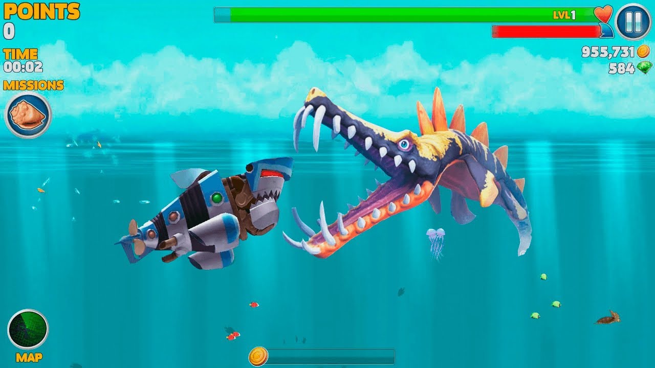Hungry Shark Evolution Robo Shark Android Gameplay #45