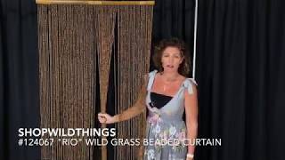 ShopWildThings "Rio" Wild Grass Beaded Curtain Door Beads REAL Grass!
