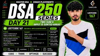 Day 21 | Two Sum II – Input Array Is Sorted | LeetCode 167 | Java DSA 250 Questions 🔥