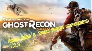 Ghost recon wildlands. Daily challenges.Solo challenge 1,2,3 Task force challenge 1/7