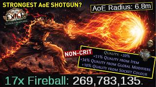 Meme-ish【Fireball Bazooka】with 115% gem quality! ⚡GIGA AoE + DPS | Strongest shotgun build in 3.29