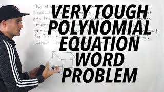 MHF4U (Polynomial Equations Test 2, Application, Question 2) - Grade 12 Advanced Functions