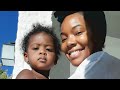 Gabrielle Union's Daughter Kaavia Adorably Tumbles w/ Backpack