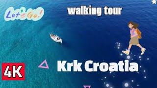 Krk Croatia old town -walking tour 4K