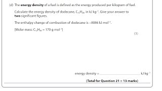 Edexcel AS Chemistry Unit 1 Question Paper May 2015 question 21 (d) Solution