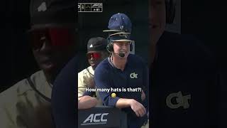 That was impressive 😂 #georgiatech #georgiatechyellowjackets #ncaabaseball #baseball #sports