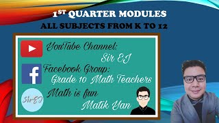 K to 12 Region 10 Self-Prescribed Learning Modules All Grade All Subjects (First Quarter)
