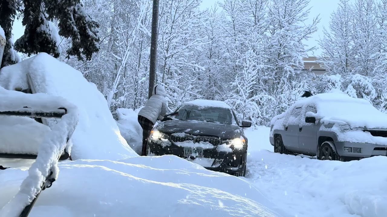 The things I do every morning when I'm in a cold, snowy place.