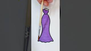 Purple Princess ✨💜✨Glitter Dress Art 🎨 #glitter #glitterdress #colorfulcreativekids #purple #color
