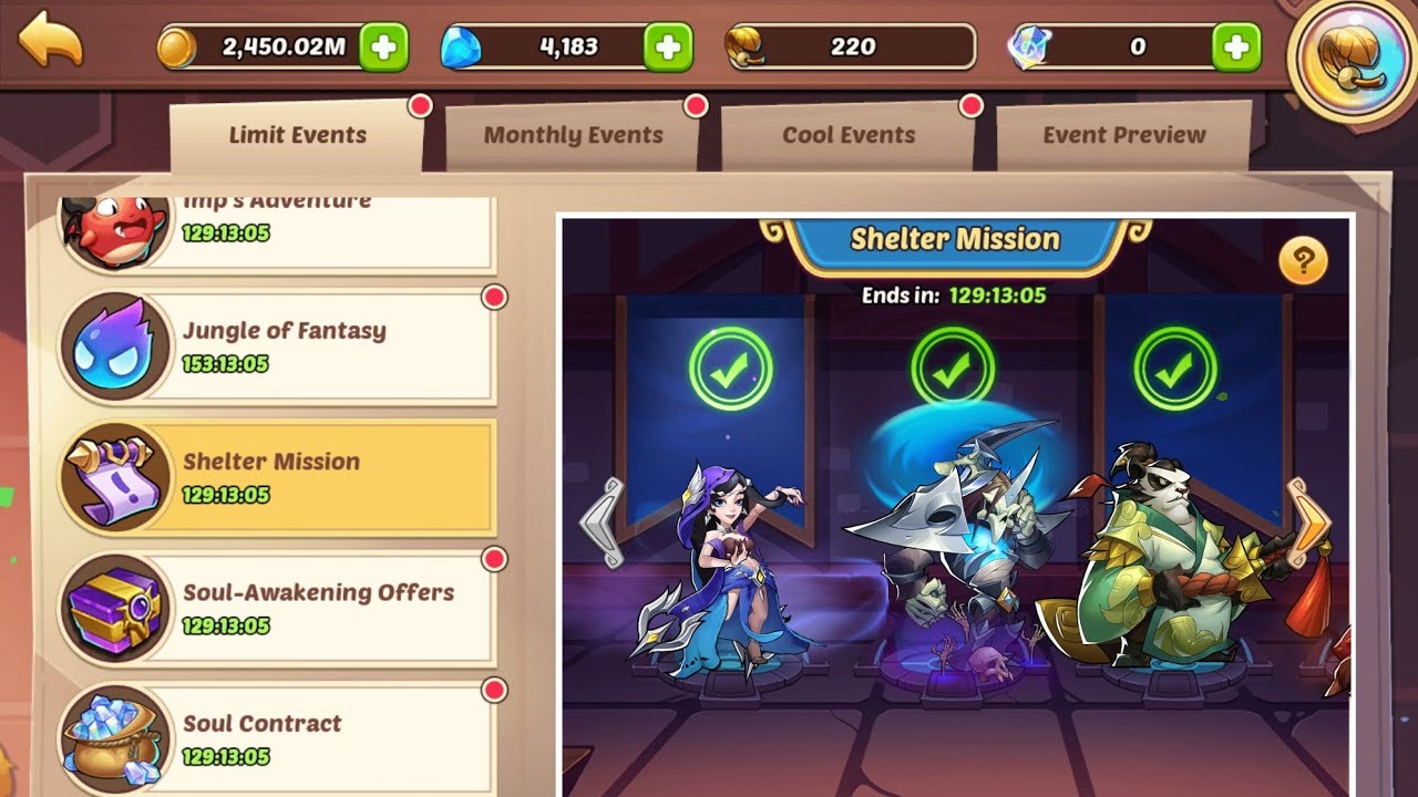 How to complete the Shelter Mission in idle heroes - June 2024