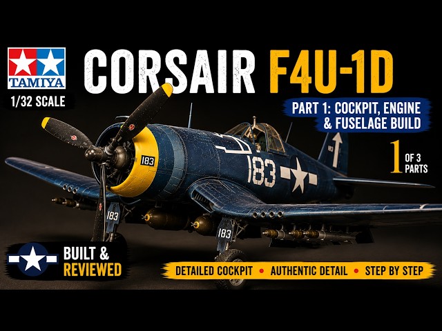 Tamiya 1/32 Vought F4U-1D Corsair | Part 1: Cockpit, Engine