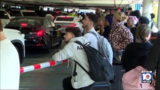 Ride-Share Drivers Wait In Long Lines At Fll