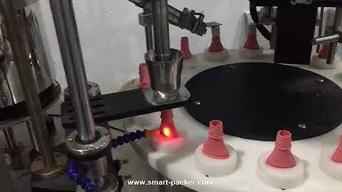 Automatic cone plastic powder bottle filling capping machine rotary powder bottle bottle packing lin