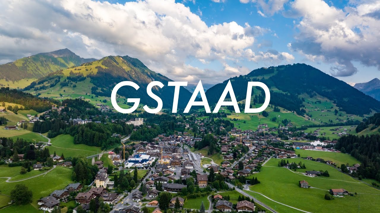 Gstaad, Switzerland: Beautiful Drone Footage in 4K [Stock Footage]