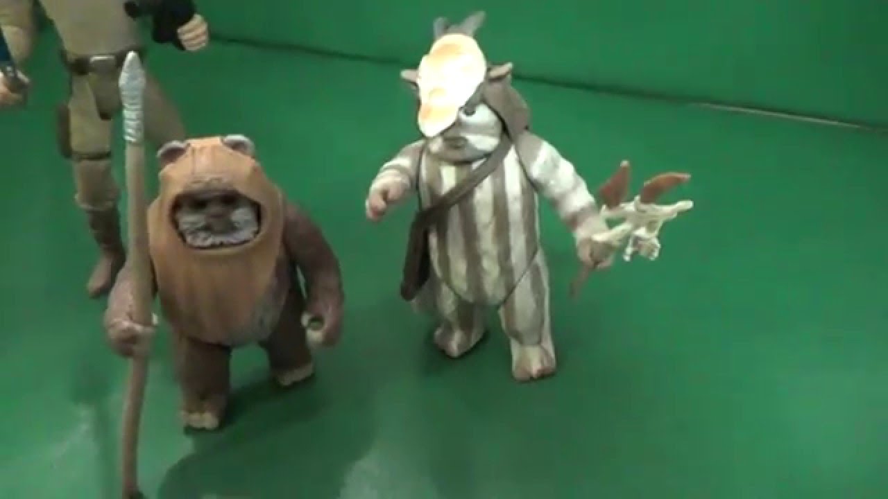 Star Wars POTF Ewoks Wicket and Logray and Luke Skywalker 1997 Toy review box opening