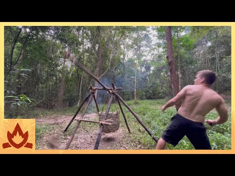 Primitive Technology: Rock-Throwing Catapult (Trebuchet)