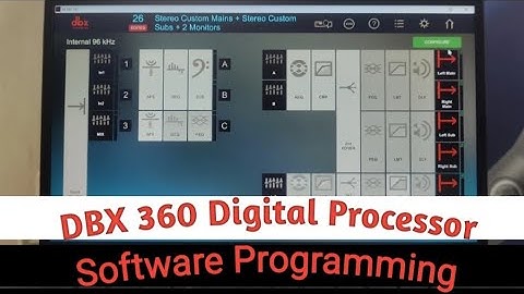 driverack 360 digital processor dbx  software se programming, full system setup tutorial in Hindi