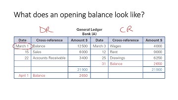 Year 12 Accounting - How to record an opening balance