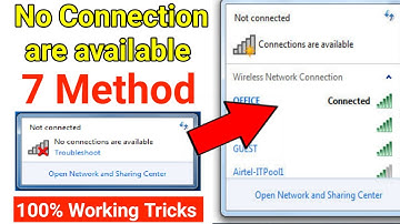 🔥 Wifi not connected Problem in windows 7 | Fix this problem | no Connection are available in device