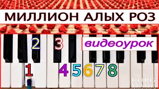 МИЛЛИОН АЛЫХ РОЗ_(А. Пугачёва)~УРОК для синтезатора 🎹 текст аккорды📥скачать стиль KORG подарок