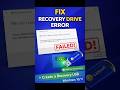 Fix “We Can’t Create a Recovery Drive” (Windows 10/11) #shorts