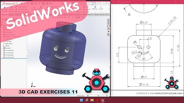 SolidWorks | 3D CAD EXERCISES 11 | StudyCadCam | Solution Tutorial |
