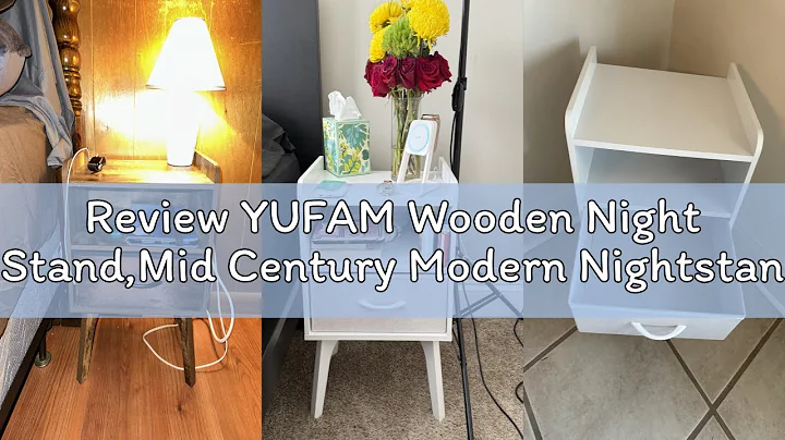 Review YUFAM Wooden Night Stand,Mid Century Modern Nightstand,Side Tables with Fabric Drawers and Op