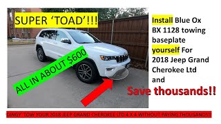 SUPER TOAD! Install Blue Ox  BX 1128 Base Plate in 2018 Jeep Grand Cherokee Ltd- All in, under $600! by RV Shop and Chef 3,809 views 2 years ago 1 hour, 6 minutes