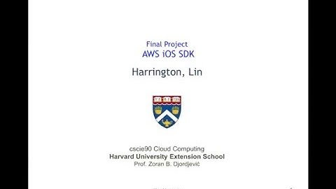 CSCI-E90 AWS iOS SDK Short Video