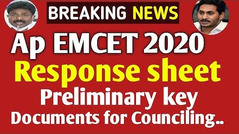 Ap emcet KEY, RESPONSCE SHEET Release||