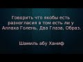 Говорит что якобы есть разногласия в том есть ли у Аллах Голень, Два Глаза, Образ - абу Ханиф