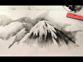 水墨画/即興で描く富士山 Painitng Mt.Fuji within 2min. Sumie