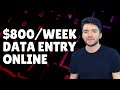 $800/Week Legit Data Entry Work-From-Home Job 2021