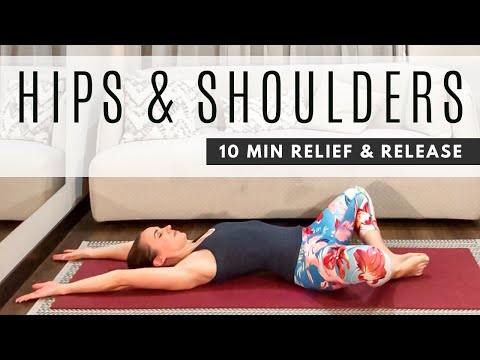 10 min Beginner Yoga for HIPS and SHOULDERS - Increase flexibility and reduce pain!