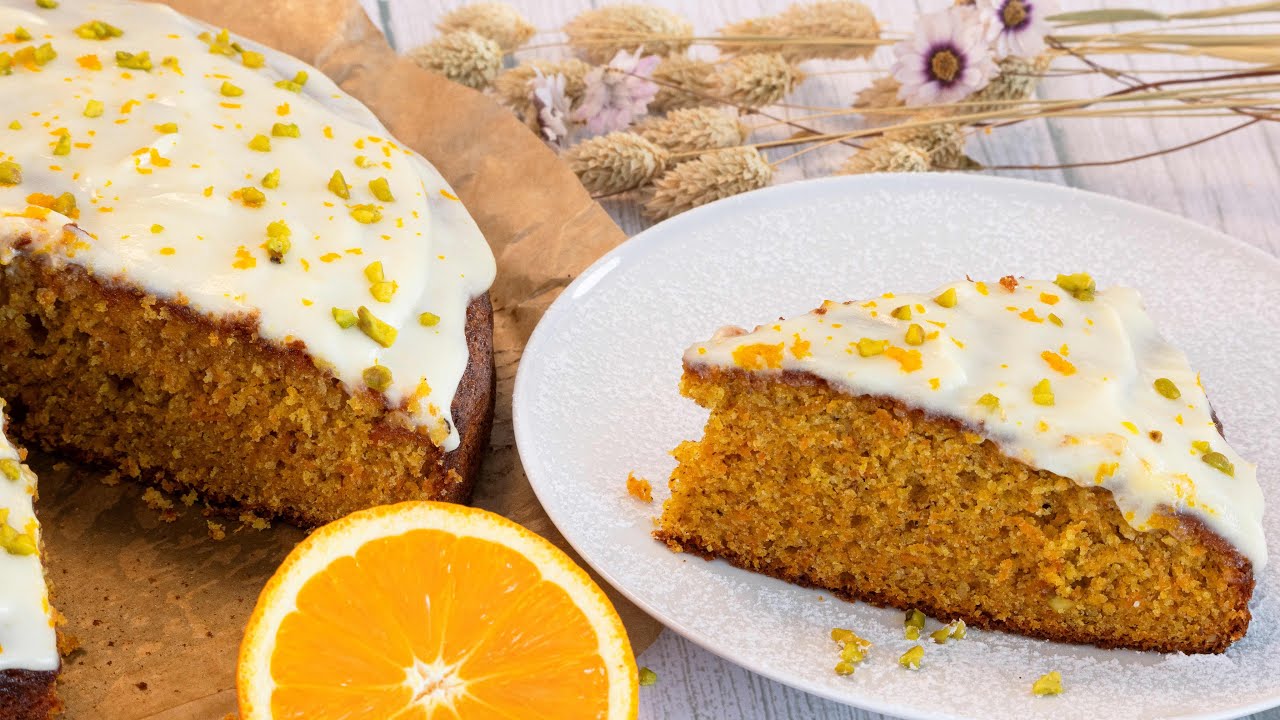 Karottenkuchen, leckeres Osterrezept, locker und saftig