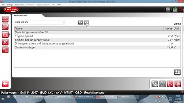 Delphi Ds150 - VW Golf Mk5 - Engine Real Time Data