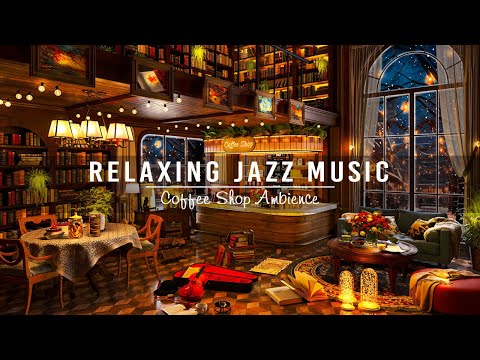 Jazz Relaxing Music with Warm Fireplace Sounds for Working, Unwind ☕ Smooth Jazz Instrumental Music