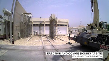 Alstom Grid (GE) Kahramaa Substation Transformer Removal & Installation Timelapse