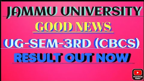 Jammu University| UG sem 3rd Result out Check full Gazzate