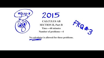 2015 AP Calculus AB Exam Problem FRQ 3