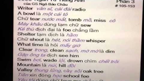 3000 Từ  Tiếng Anh bằng thơ lục bát  của  GS Ngô  Bảo  Châu / Người đọc: DD