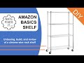 How to build Amazon Basics Chrome Shelf with caster wheels - unboxing, assembly, and review