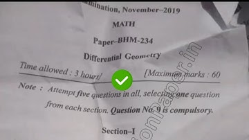 2019 Mdu BSc Math Hons 3rd Sem Differntial Geometry Question Paper