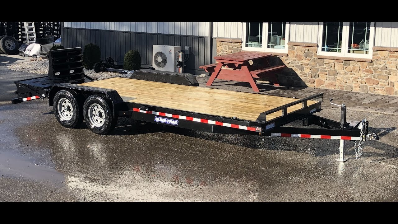 Sure Trac 7x20' Equipment Trailer 14000# GVW Universal Ramps ST81173ITUR-B-140