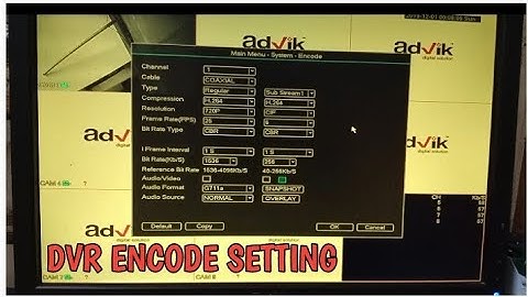DVR ENCODE SETTING