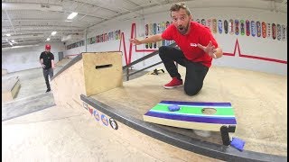 GAME OF CORN HOLE! / Trick shots!