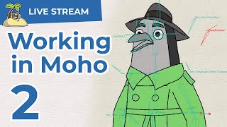 [Live] Working on a 2D Animation Rig in Moho part 2