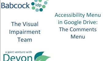 Accessibility Menu in Google Docs- The Comments Menu