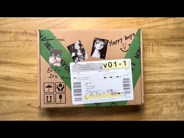 🐶 BTS V - Layover (green version) album unboxing 🐶 